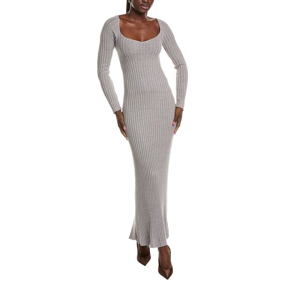 Paris Georgia Womens  Elemental Linen Knit Dress, Grey